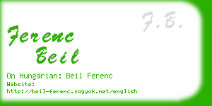 ferenc beil business card